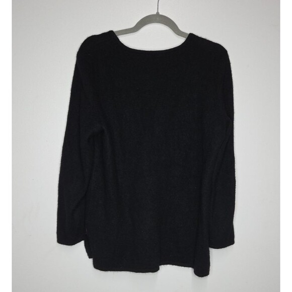 J. McLaughlin Black 100% Cashmere Sweater Women’s Size L Crewneck Luxe Knit - Picture 2 of 10